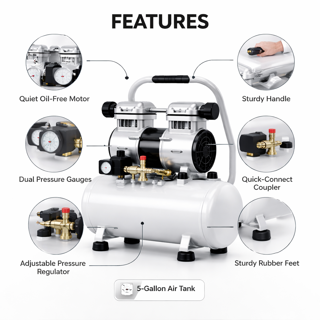AeroQuiet TwinCore Oil-Free Precision Compressor